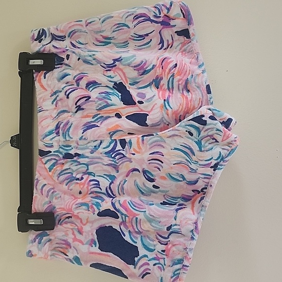 Lilly Pulitzer Multicolor Pelican Pink Head in The Sand Terry Cloth Shorts Sz S - Picture 6 of 10